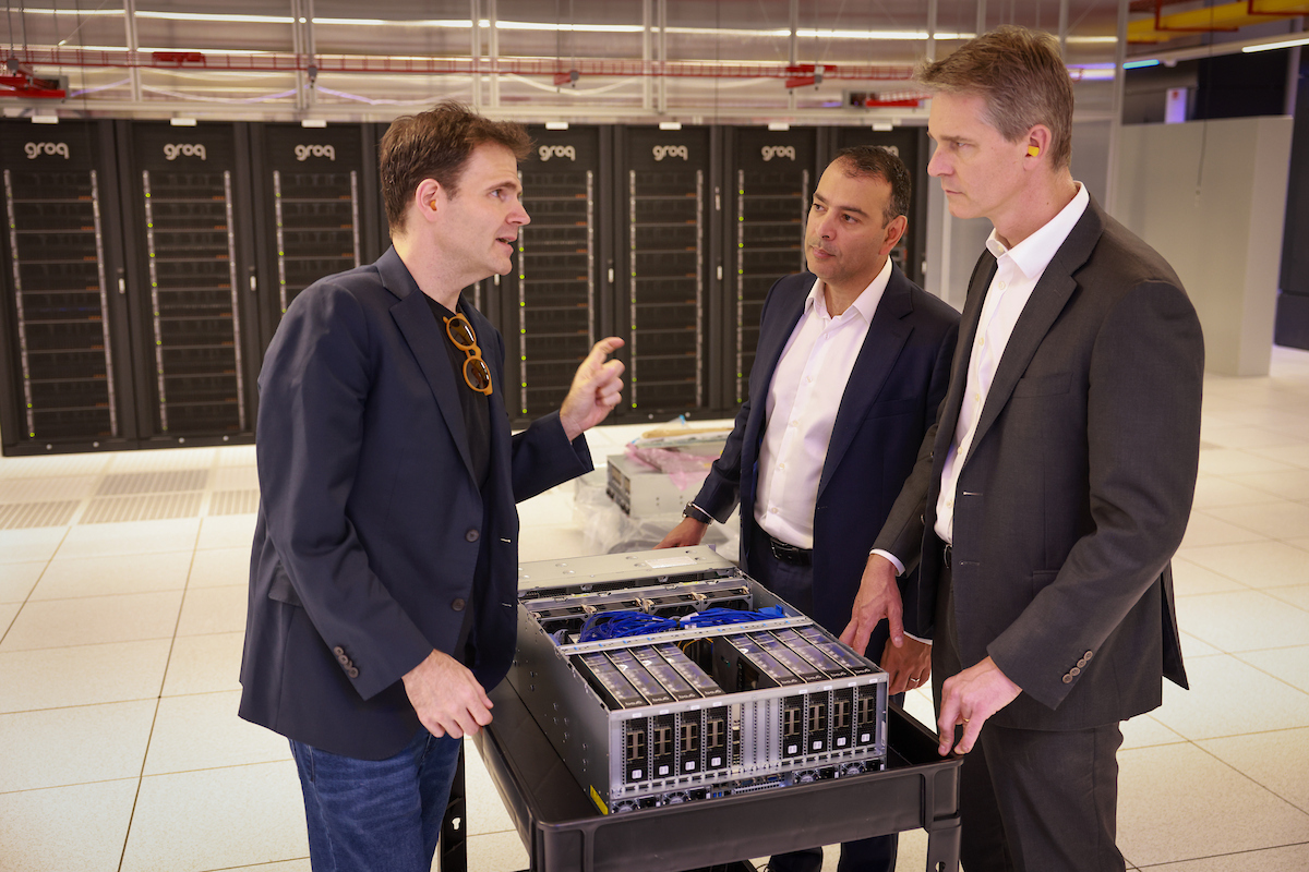 In Photo: Jonathan Ross, Founder and CEO, Groq, Cyrus Adaggra, Equinix President, APAC, and Dr Andrew Charlton, Assistant Minister for Science, Technology and the Digital Economy, NSW, Australia